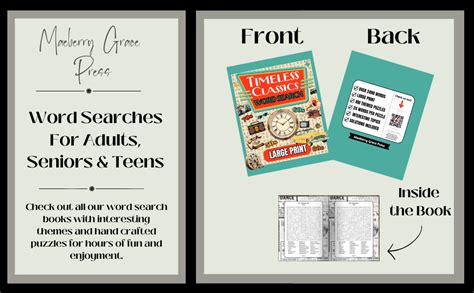 Timeless Classics Word Search Large Print: Wordfind Puzzle Games with ...