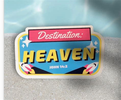 Destination Heaven Vinyl Sticker Scripture Glossy Sticker Faith Based ...