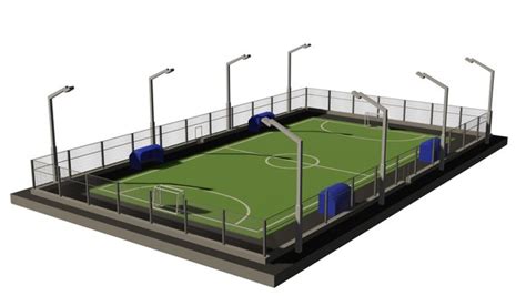 modelo 3d Mini campo de fútbol Low Poly - TurboSquid 1641510