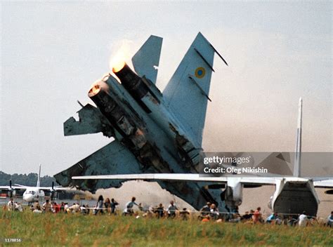A SU-27 fighter jet crashes into a crowd of spectators at an air show ...