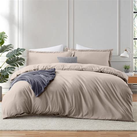 Hearth & Harbor Linen Duvet Cover Cal King Size, 3 Piece Soft Double Brushed Bedding Set, Includes 1 Duvet Cover 104x98 inches with Button Closure and 2 Pillow Shams