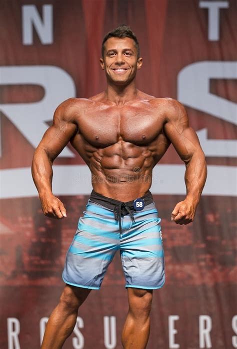 Handsome Brazilian Men`s Physique Athlete Poses Editorial Photography ...