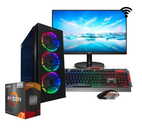 COMPUTADORA GAMER COMPLETA RYZEN 7 5700G 16 GB SSD 480 + MONITOR 22 ...
