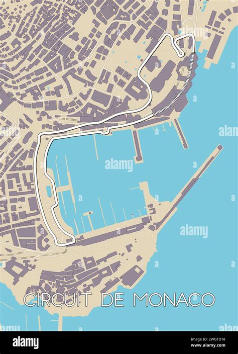 Circuit de Monaco track map poster Stock Vector Image & Art - Alamy