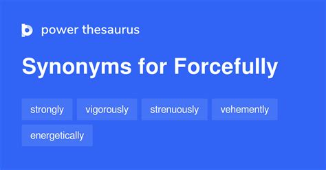 FORCEFULLY Synonyms: 792 Similar Words & Phrases