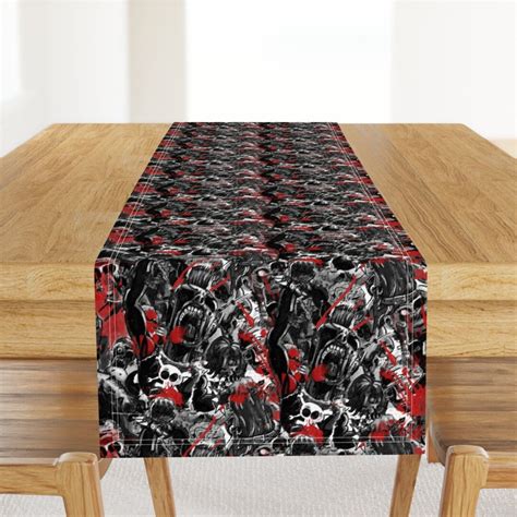Horror Table Runner Zombie Brawl by Mattcrossley Comic Halloween Scary ...