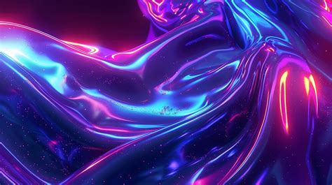 Neon Glow Fluid Elements Vivid 3D Swirling Waves in Electric Colors ...