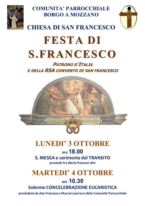 Borgo a Mozzano celebra la festa di San Francesco - SerchioInDiretta