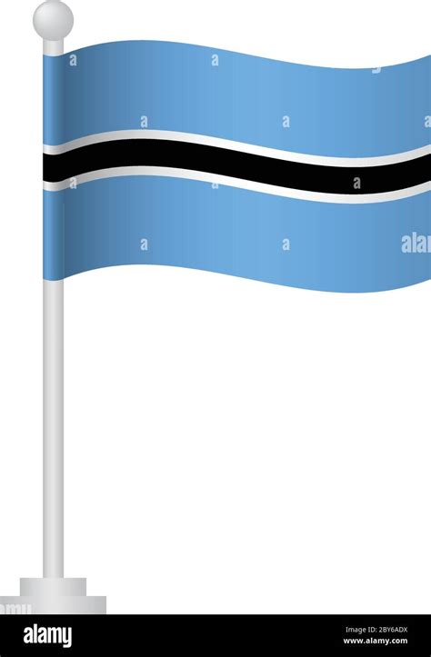 Botswana flag. National flag of Botswana on pole vector Stock Vector ...