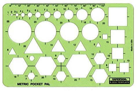 Rapidesign Metric Pocket Pal Template, 1 Each (R2050) - Walmart.com