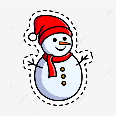 Sticker 2d Of Snowman Vector, Snowman, Sticker, 2d Stickers PNG and ...