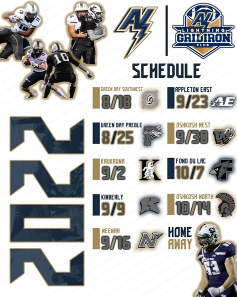 Schedule | Appleton North Lightning Football