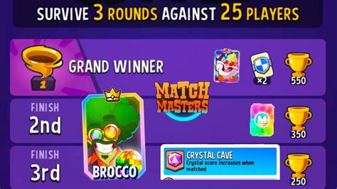 crystal cave Match rumble 25 players 3 round grand winners broccoli ...