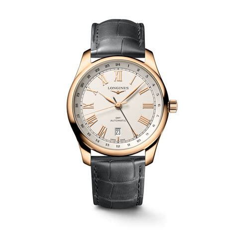 LONGINES MASTER COLLECTION GMT Automatic, 18 Karat Pink Gold, Silver ...