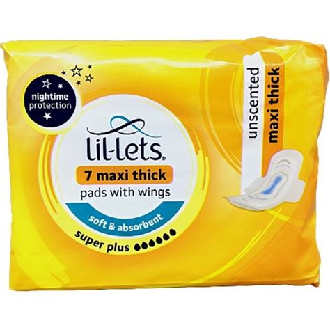 LIL-LETS MAXI THICK UNSCENTED WITH WINGS 7 PADS SK6009508407