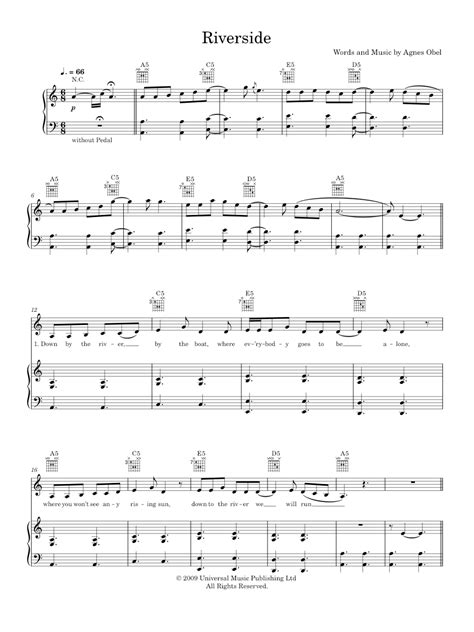 riverside Sheet music for Piano, Vocals by Agnes Obel Official ...