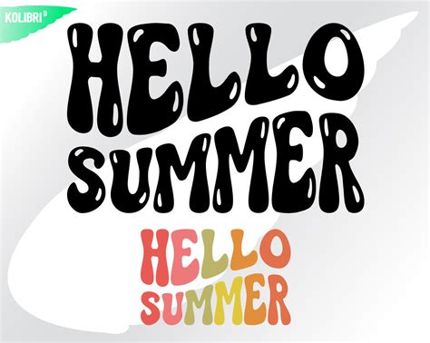 Hello Summer Svg Hello Svg Vibes Clipart Retro Groovy - Etsy
