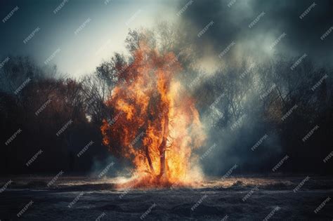 Feu D'apocalypse Et Fonte De La Planète Terre Réchauffement Climatique ...