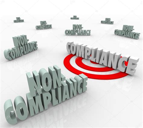 Compliance Vs Non Compliant Words Targeting Goal — Stock Photo ...