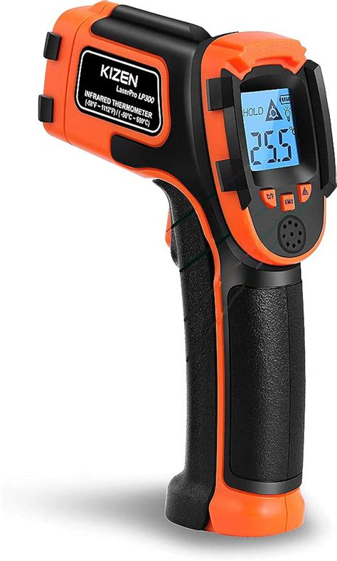 Kizen Infrared Thermometer Gun - Handheld Surface Thermometer for Griddle, Grill, Oven, Candy, & A/C - Laser Surface Temp Gun Reader -58F to 1112F - Heat Detector, Laser Temperature Gun