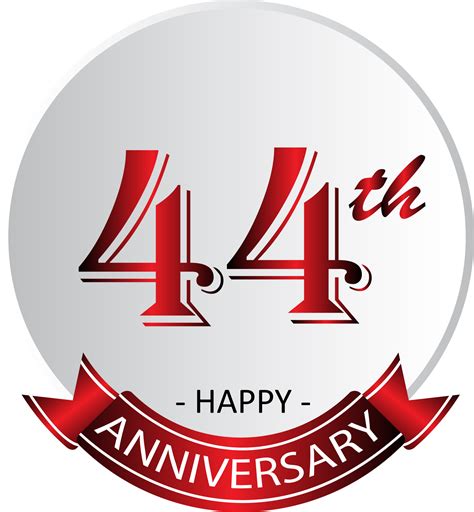 44th anniversary celebration label 13892404 PNG