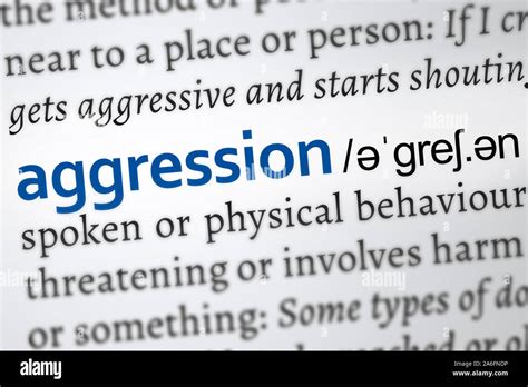 aggression word definition. highlighted concept Stock Photo - Alamy