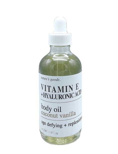 Nature’s Goods Vitamine E et acide hyaluronique Huile pour le corps ...