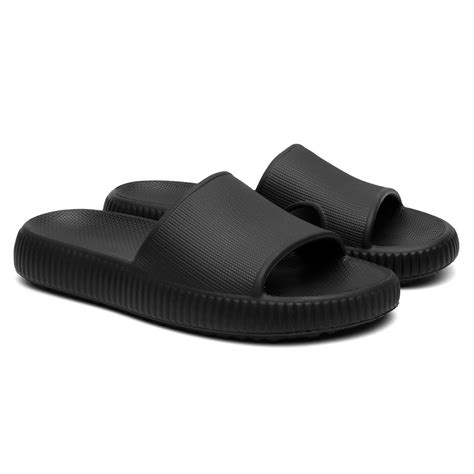 Chinelo Nuvem Slide Autem Originals Aberto e Robusto em Borracha Leve Preto