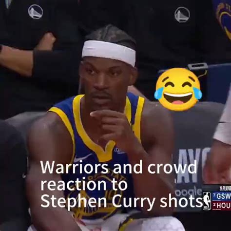 Funny reactions of crowd and warriors team to Steph Curry shots! - YouTube