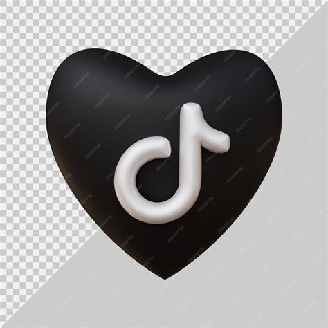 Rendu 3d Des Médias Sociaux De L'icône Tiktok Avec Style Coeur | PSD ...