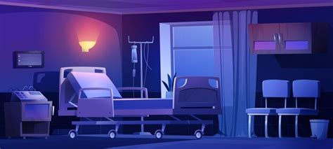 Chambre D'hôpital Privée Avec Lit Médicalisé La Nuit | Vecteur Gratuite