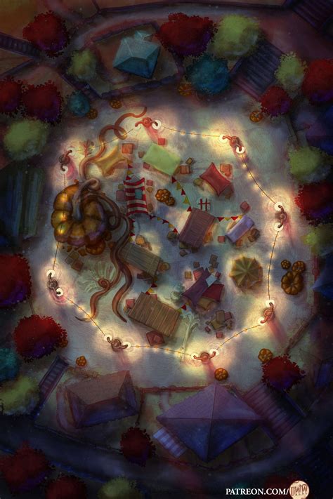 Pumpkin Fall Festival... OF DOOM - Phased Battle Map [40x60] : r/battlemaps