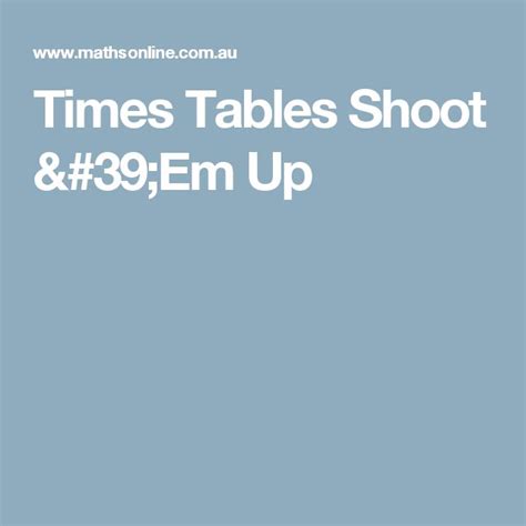 Times Tables Shoot 'Em Up | Times tables, Literacy and numeracy, Online ...
