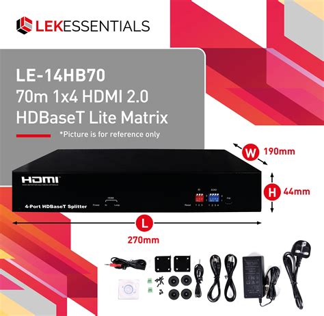 LE-14HB70 - 1x4 HDBaseT Splitter with 18G Support (4K, HDMI2.0, HDCP2.2)