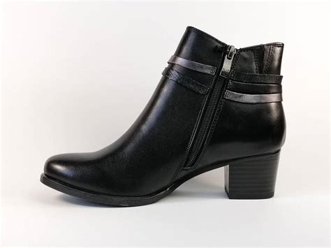 Bottine chic et confortable en cuir noir CAPRICE pour femme