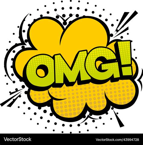Omg comic cloud in color pop art style Royalty Free Vector