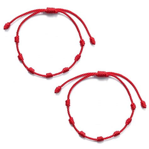 Bracelet fil rouge 7 noeuds Kabbale, signification | Shamballaya