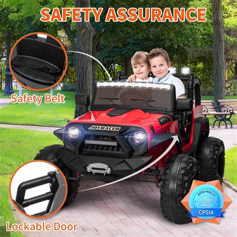 24V 2 Seater Ride on Car Truck, Joyracer 4WD Electric Car w/Remote ...