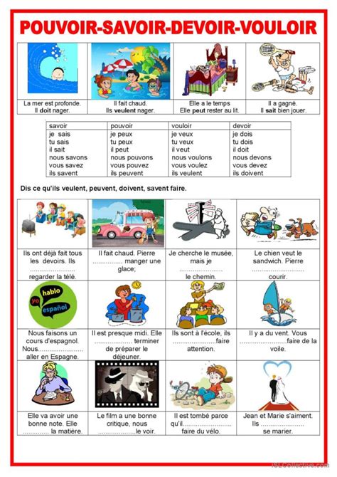 Verbes modaux - Présent - savoir - p…: Français FLE fiches pedagogiques ...