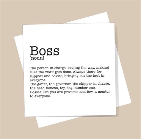 Personalised Boss Definition Card Work Colleague Card - Etsy UK