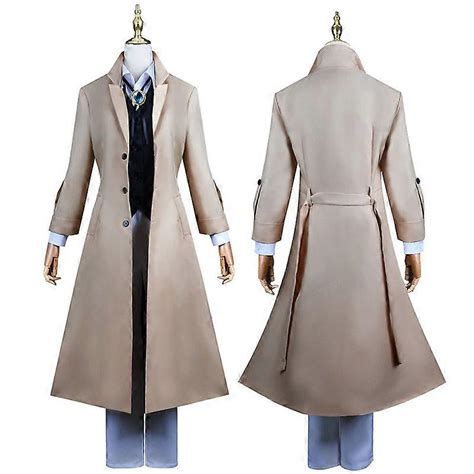 Anime Dazai Osamu Cosplay Costume Bungo Stray Dogs Cosplay Long Jacket ...
