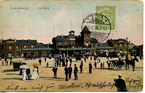 Luxembourg - LA GARE - Carte postale ancienne et vue d'Hier et Aujourd ...