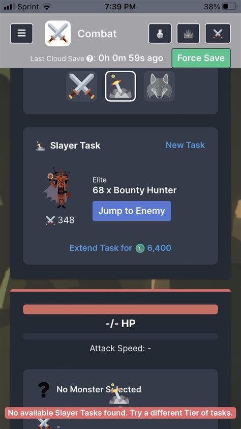 “No available slayer tasks found.” I’m trying to start my master slayer ...