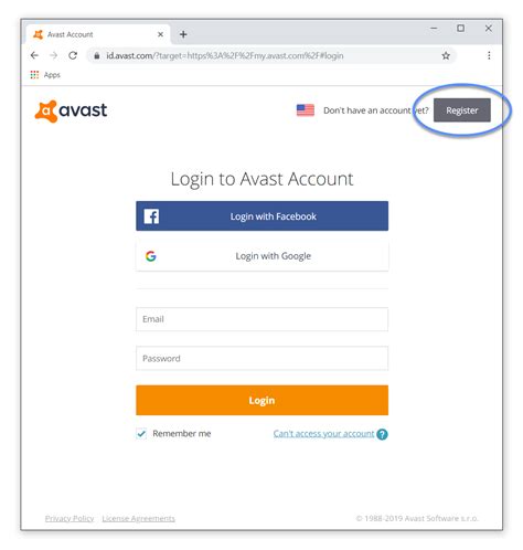 Avast-Account erstellen