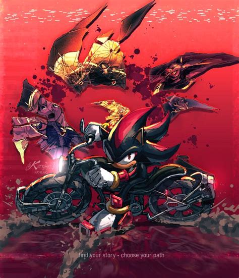 Shadow The Hedgehog On His Motorcycle