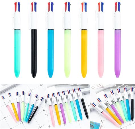 Alialene Multicolor Ball Point Pens 4-in-1 Colored Pens (1.0mm ...