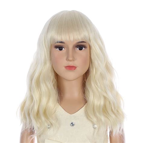 RightOn Children Girls Blonde Wig Short Bob Curly Platinum Blonde Wig ...