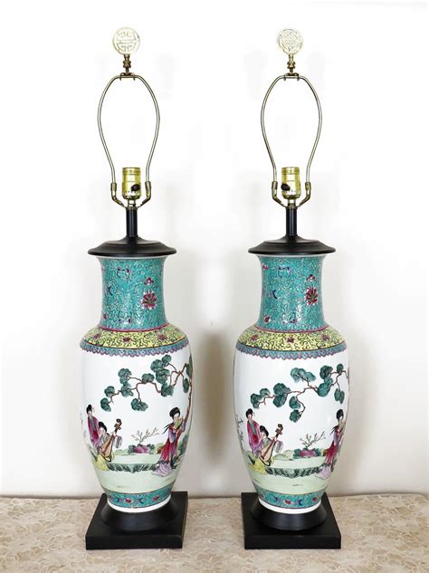 Pair of LARGE Chinoiserie Table Lamps Chinese Asian - Etsy