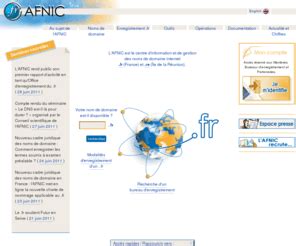 Afnic.fr: AFNIC - centre de gestion des noms de domaine internet France ...