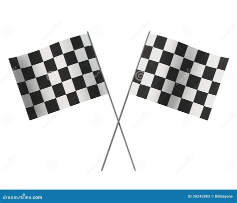 Winners Crossed Checkered Flags Stock Photos - Image: 30242883